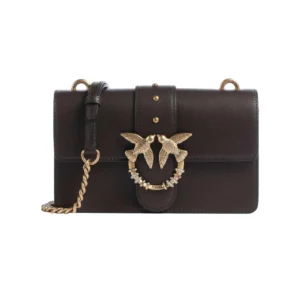 Pinko Borsa Love One Mini New Buckle Vitello Seta 107071 A0F1 M12Q Marrone Marasca