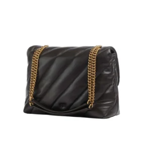 Pinko Love Puff Big CL sheep nappa nero old gold 100037A0F2 M12Q Marrone Marasca