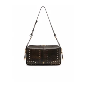 Pinko 24 Classic Patch Cloud Leather Dark Brown vista frontale